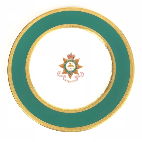 379 - Victorian 24th Foot (2nd Warwickshire) South Wales Borders Officer’s Mess Plate  A very fine quality... 