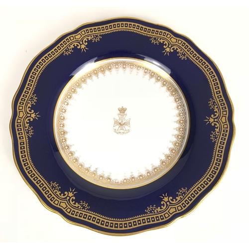 384 - Victorian The King’s Royal Rifle Corps Officer’s Mess   China Plate.  A good fine quality example. T... 