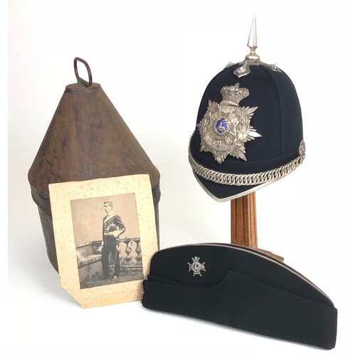 403 - 1st VB Sherwood Foresters (Derbyshire Regt.) Attributed Officer’s Home Service Pattern Helmet & Side... 