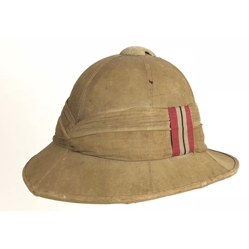 405 - WW1 Leicestershire Regiment Attributed Wolseley Pattern Foreign Service Helmet.  A good example attr... 