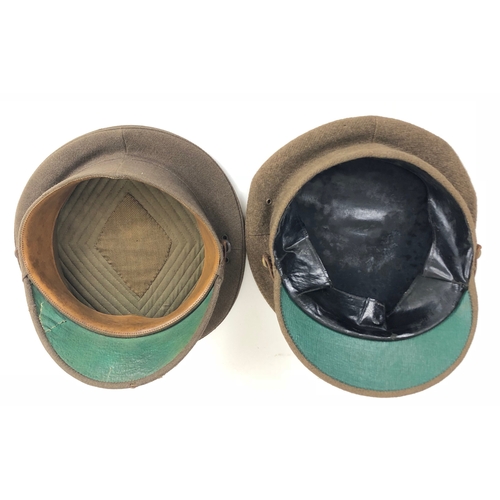 409 - WW1 Period Officers Service Dress Cap.  A good example tailored with a thin leather chinstrap and le... 