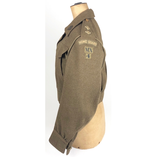 410 - Middlesex Home Guard Harlington WW2 Officer's Battledress Blouse  A good original example of a 1937 ... 