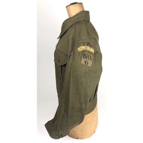 411 - Berkshire Home Guard Bracknell WW2 Denim Battledress Blouse  A good original rare example of a Denim... 