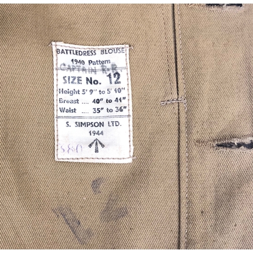 412 - Berkshire 2nd Period Home Guard Officer's Battledress Blouse.  A scarce original badged example, com... 