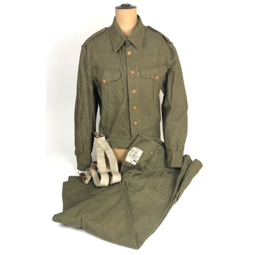 414 - 1940 Denim Battledress WW2 Uniform  A good original set of a Denim No.2 pattern uniform. Comprising:... 