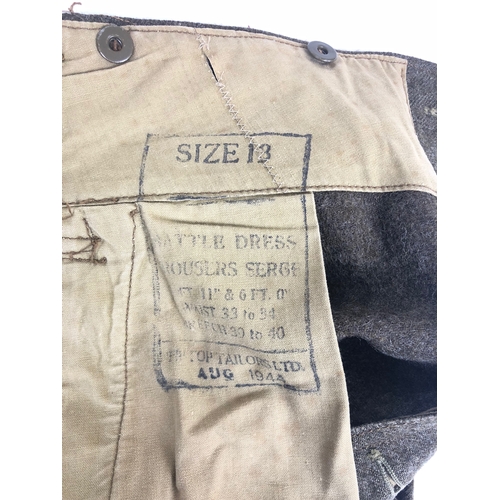 416 - 1944 Canadian Made WW2 Battledress Blouse & Trousers.  A good matching set as issued. Blouse with is... 