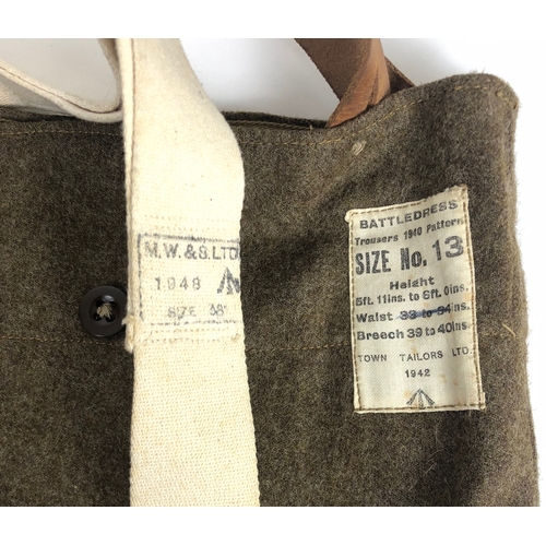 418 - 1940 Pattern WW2 Army Battledress Trousers 1942.  A good clean pair of the 1940 pattern trousers tai... 