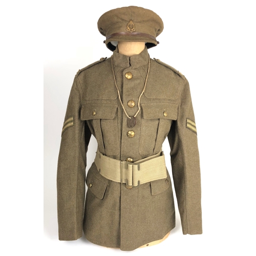 424 - 1918 RAMC WW1 Attributed 1902 Uniform.  A rare example attributed to 147744 Corporal Thomas Holden R... 