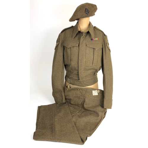 426 - REME 8th Army WW2 Attributed Battledress Uniform & Beret.  A group of three items worn by a Lance Co... 