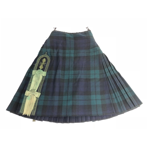 427 - Argyll & Sutherland Highlanders Officer's kilt. A good clean example, tailored by W. Jardine &am... 