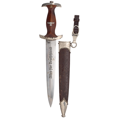 433 - German Third Reich 1939 SA Stormtrooper’s Dagger by Eickhorn, Solingen.  Good example with double-ed... 