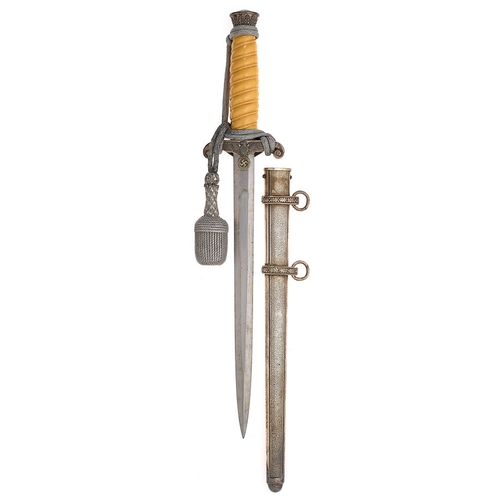 438 - German Third Reich Army Officer's Dagger with knot by wMw Waffen, Solingen.  Good example circa 1935... 