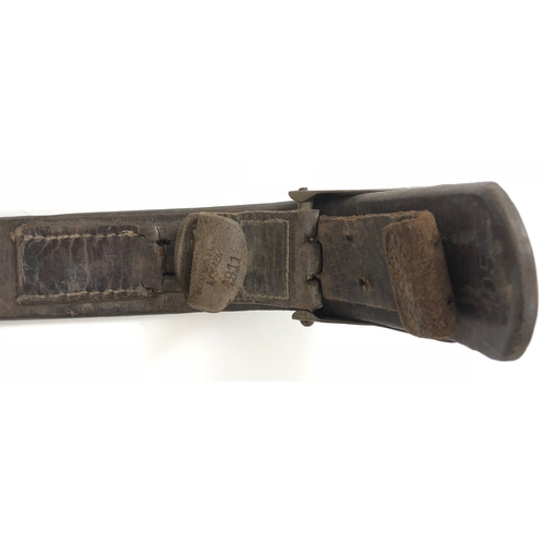 444 - Imperial German Prussian WW1 Other Ranks Belt.  A good early example, the black leather belt dated 1... 