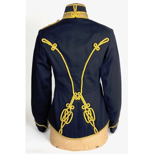 453 - Imperial Austrian Hussar Officer's Tunic.  Good scarce example of dark blue cloth with yellow cord a... 