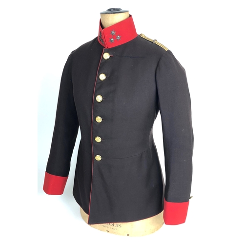 454 - Imperial Austrian Artillery Officer's Tunic.  Good scarce  dark brown example with scarlet collar, c... 