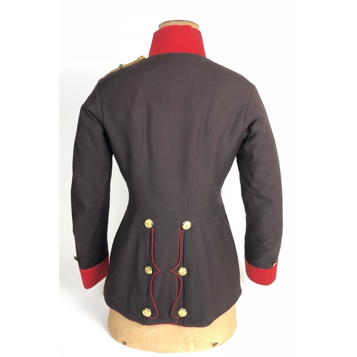 454 - Imperial Austrian Artillery Officer's Tunic.  Good scarce  dark brown example with scarlet collar, c... 