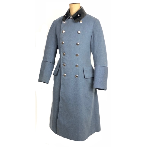 457 - Imperial Austrian Officer's Greatcoat.  Good scarce example was tailored in Wien. Fine quality blue ... 