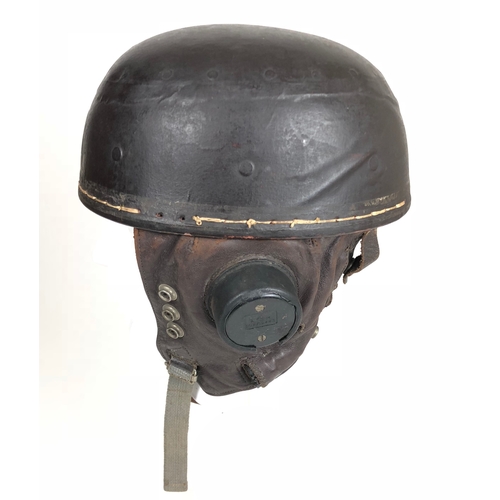 479 - Glider Pilot WW2 pattern Flying Helmet.  A scarce example, the fibre skull with brown painted finish... 