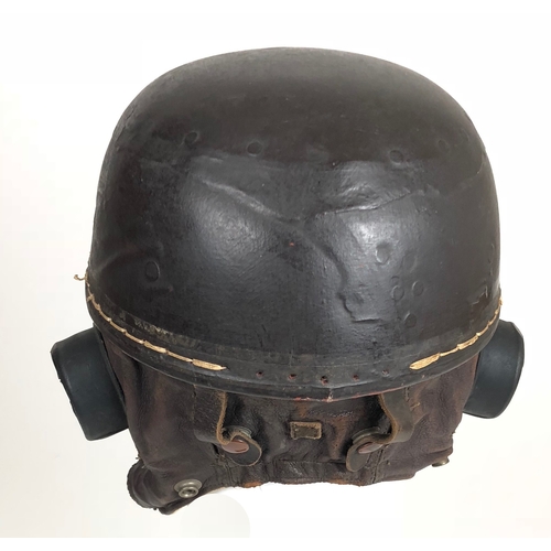 479 - Glider Pilot WW2 pattern Flying Helmet.  A scarce example, the fibre skull with brown painted finish... 