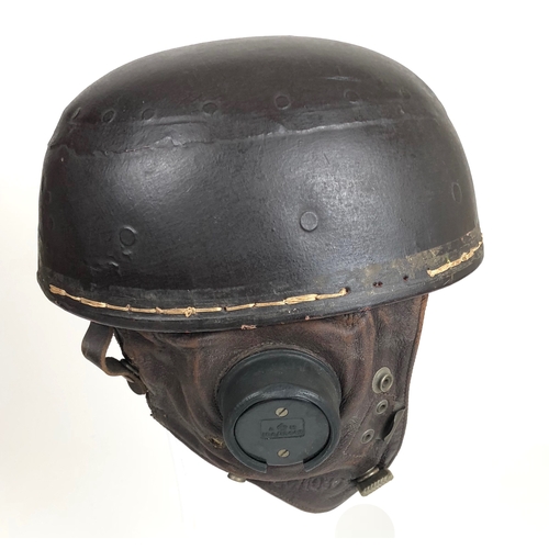 479 - Glider Pilot WW2 pattern Flying Helmet.  A scarce example, the fibre skull with brown painted finish... 