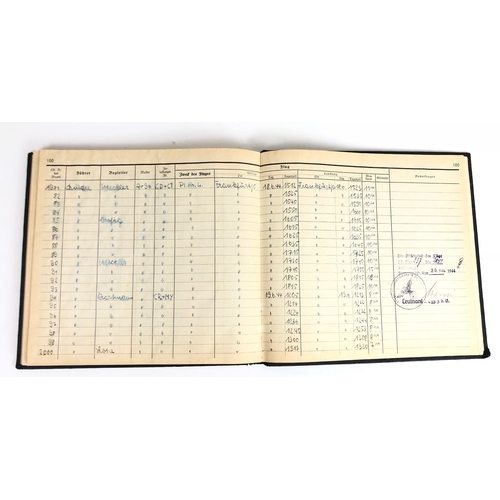 482 - German Third Reich WW2 Luftwaffe Flying Log 1942-1943.  This full official log book covers the perio... 