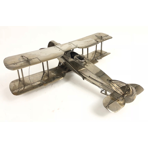 485 - RFC / RAF Fine Quality Model of a WW1 Bristol Fighter Aircraft.  This chrome plated Bristol Fighter ... 