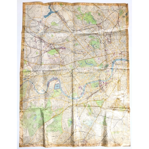 488 - WW2 German Battle of Britain Luftwaffe Navigator's London Bombing Map  This rare single sided waterp... 