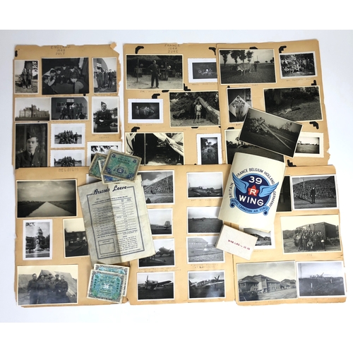 496 - WW2 RCAF 39 Recce Wing Photographs & Ephemera Europe 1944/45.  A selection of original snap shot pho... 