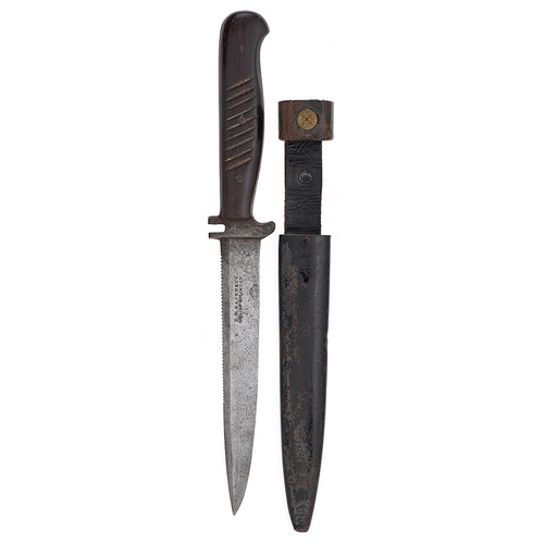 503 - WW1 Imperial German Rare Variation Trench Fighting Knife by F.W.Backhaus  A good rare example with 1... 