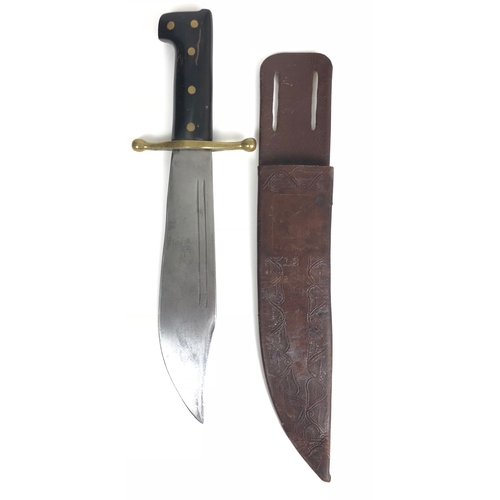 507 - WW2 Period US V-44 Survival Bowie knife.  A good example the blade has a double fuller and is stampe... 