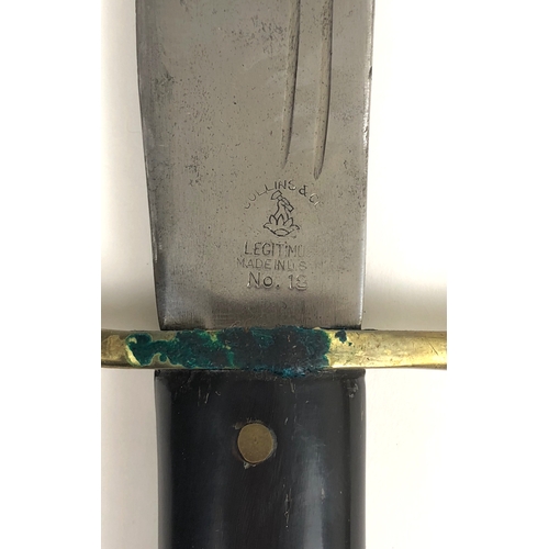 507 - WW2 Period US V-44 Survival Bowie knife.  A good example the blade has a double fuller and is stampe... 