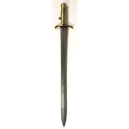 516 - Victorian British 1837 Pattern Brunswick Sword Bayonet  A good example with a 21 3/4 inch double edg... 