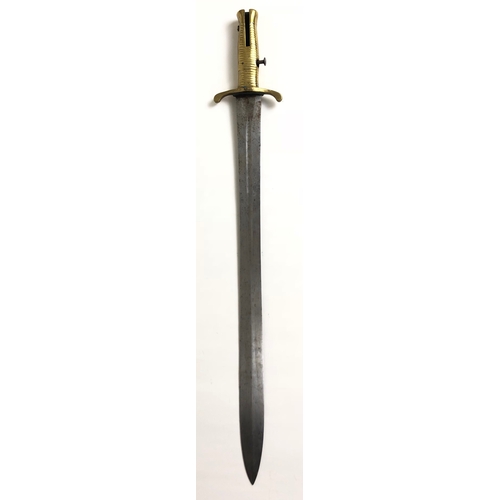 516 - Victorian British 1837 Pattern Brunswick Sword Bayonet  A good example with a 21 3/4 inch double edg... 