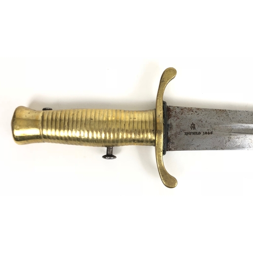 516 - Victorian British 1837 Pattern Brunswick Sword Bayonet  A good example with a 21 3/4 inch double edg... 