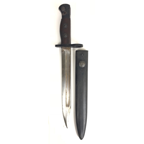 519 - British Jungle Carbine No5 Bayonet  A good example, short single edged Bowie blade with central full... 