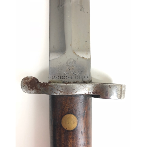 523 - Edward VII Boer War M1888 Lee Metford Bayonet   A good example the double edged blade with crowned “... 