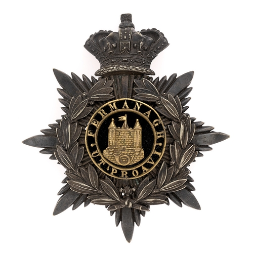 8 - Badge. Irish. Fermanagh Light Infantry Militia Victorian Officer's helmet plate circa 1878-81.  Fine... 