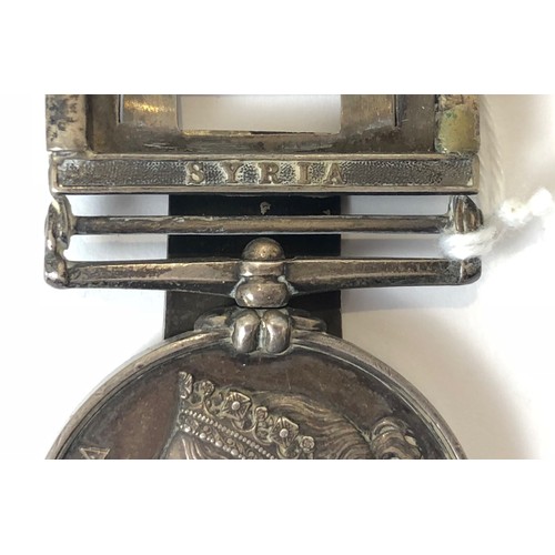 340 - Victorian Naval General Service Medal Menu Card Holder  / place setting..  This name erased example ... 