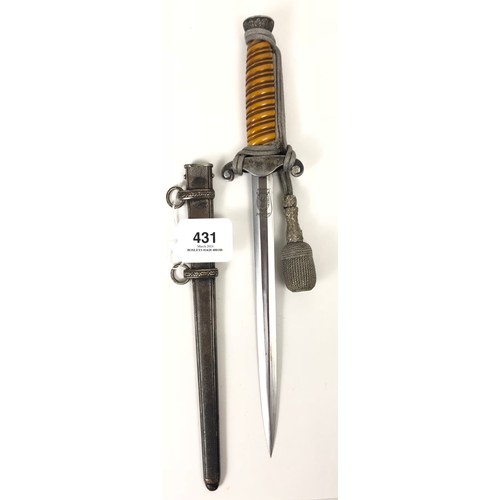 431 - German Third Reich Army Officer's Dagger with knot by Ernst Pack & Sohne, Solingen.  Good example ci... 