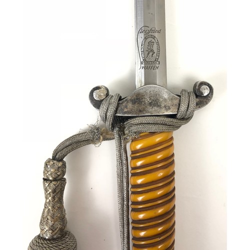 431 - German Third Reich Army Officer's Dagger with knot by Ernst Pack & Sohne, Solingen.  Good example ci... 