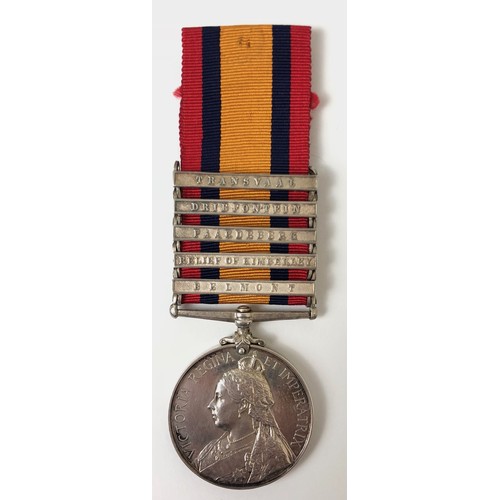 324 - Boer War RAMC Queen's South Africa 5 Clasp Pair of Medals.  Awarded to 