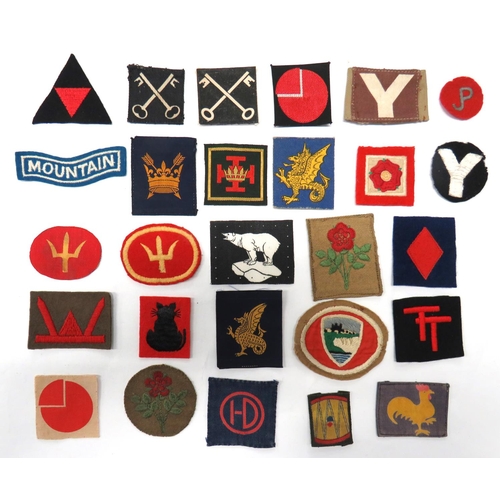 118 - 27 x Infantry Division Formation Badges
including printed 2nd Div ... Embroidery 3rd Div ... Printed... 