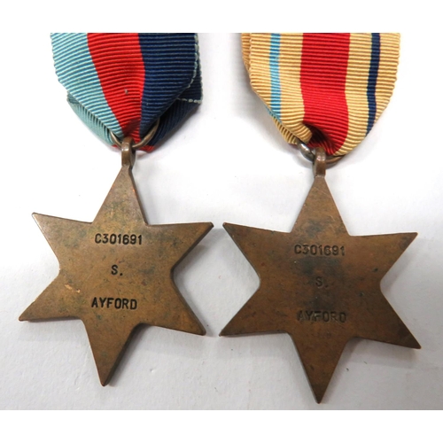 144 - WW2 African Service Medal Group
consisting 1939/45 Star, Africa Star, 1939/45 War medal, Africa Serv... 