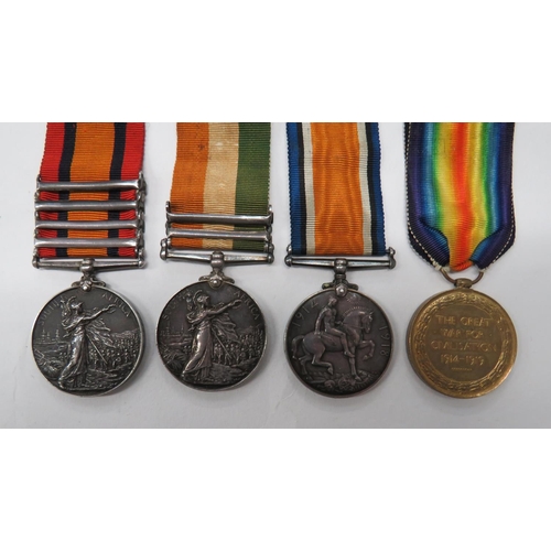 157 - Boer War / WW1 6th Dragoon Guards / ASC Group of Four Medals. Awarded to Corporal Hugh Robertson of ... 