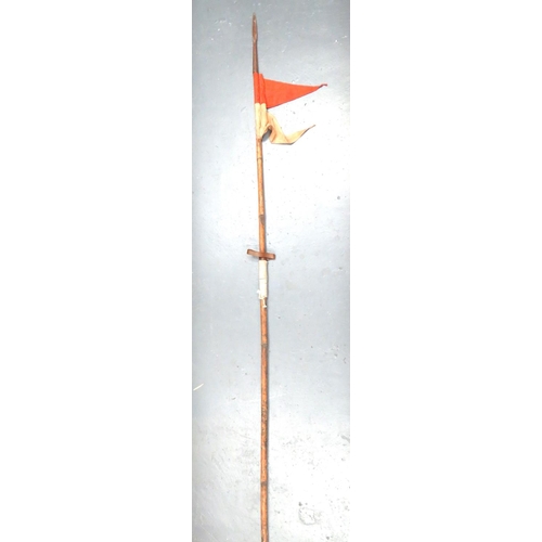 168 - WW1 Period Indian Cavalry Lance
steel, hollow ground trefoil head.  Bamboo shaft with white cor... 