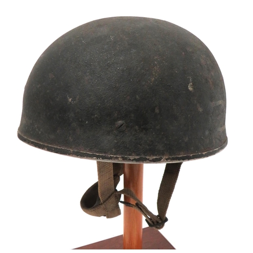 214 - WW2 1944 Dated British Airborne Forces Steel Helmet
dark brown, rough texture crown.  Inner all... 