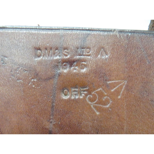 218 - WW2 Dated Mule Equipment Side Panel
large, leather equipment panel.  Various leather pockets ri... 