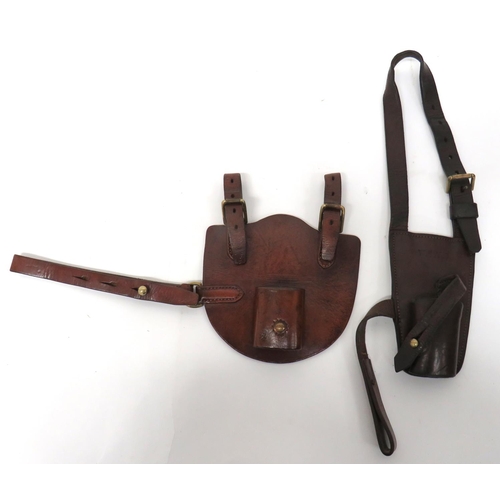 222 - Cavalry Officer's Sword Frog Mount
polished, brown leather backing panel with securing straps to the... 