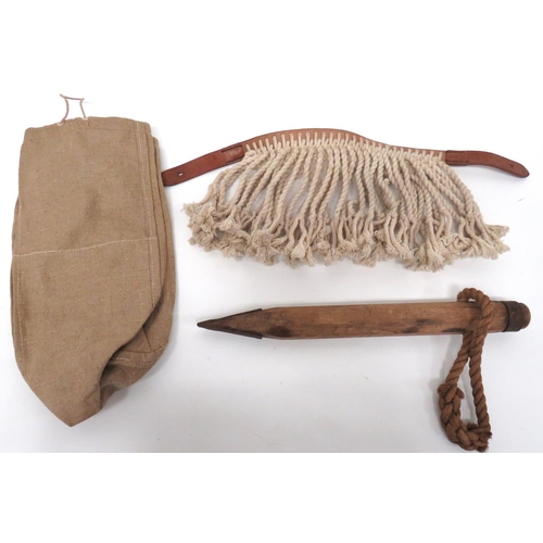 223 - Three Items Of Horse Equipment
consisting horse fly fringe.  Leather brow strap with row of han... 