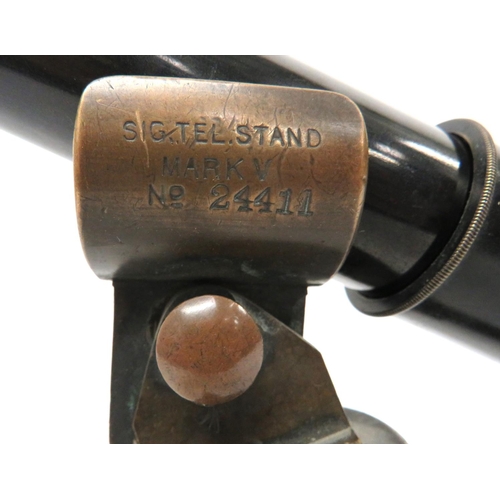 238 - WW1 Period Telescopic Sight And Tripod Stand
blackened brass, triple pull sight.  The lower bod... 